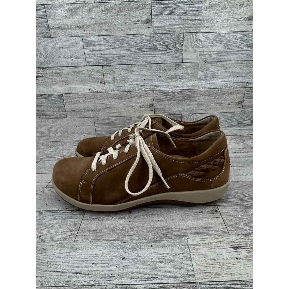 Aetrex DM302 Brown Leather Lace Up Orthopedic Walking Sneakers Men Sz 10.5-11‎